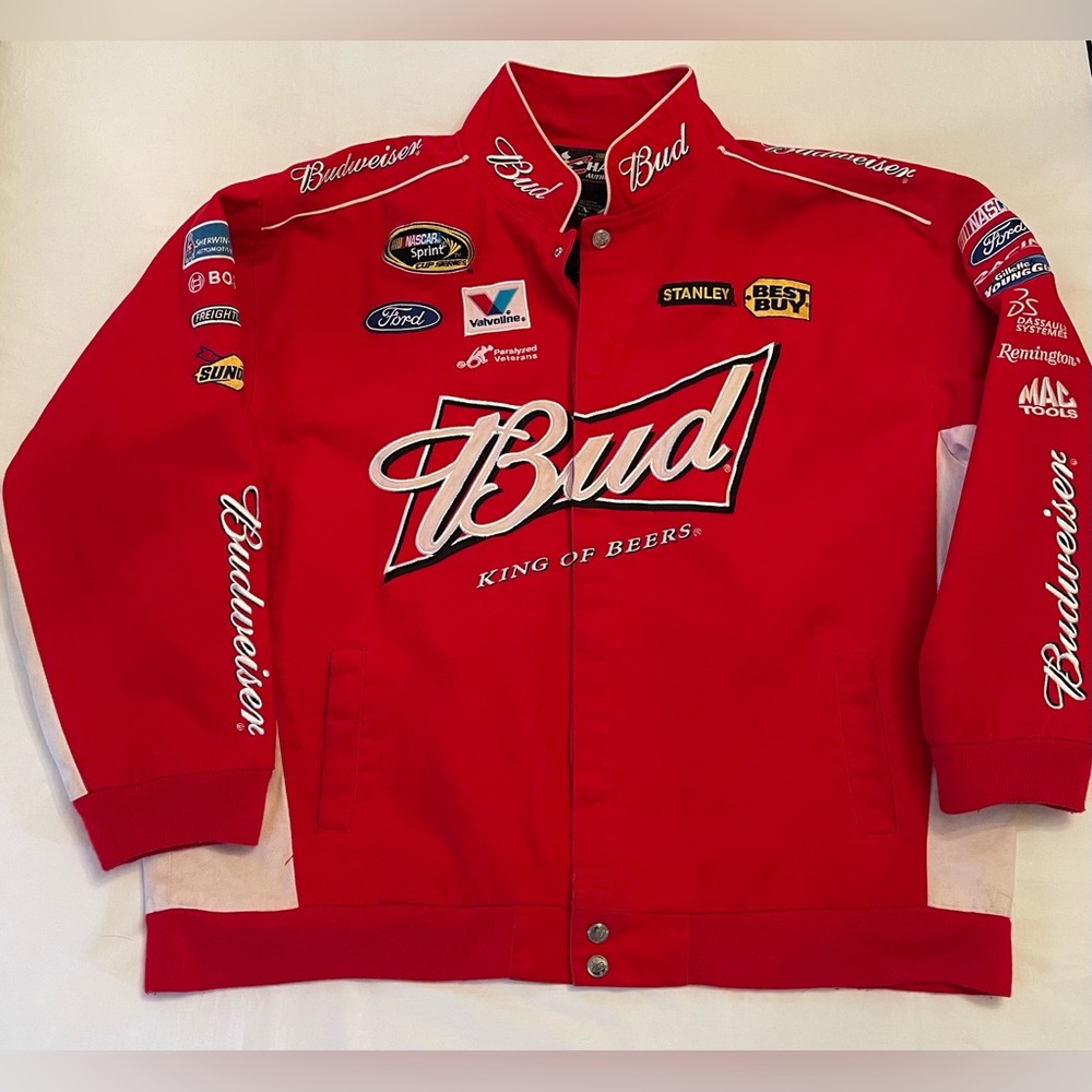 Vintage 2000s Chase Authentics Kasey Kahne Budweiser Red Racing Jacket
